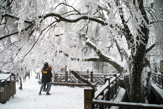 张家界天门山雪景