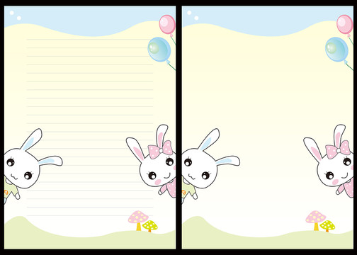 小兔子卡通信纸