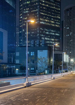 上海街道城市夜景