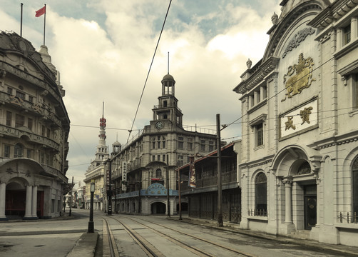 老上海南京路街景