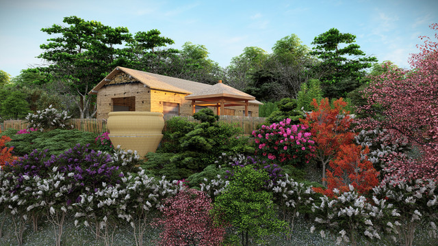 民宿庭院花园景观设计