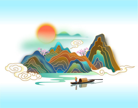 國(guó)潮意境山水