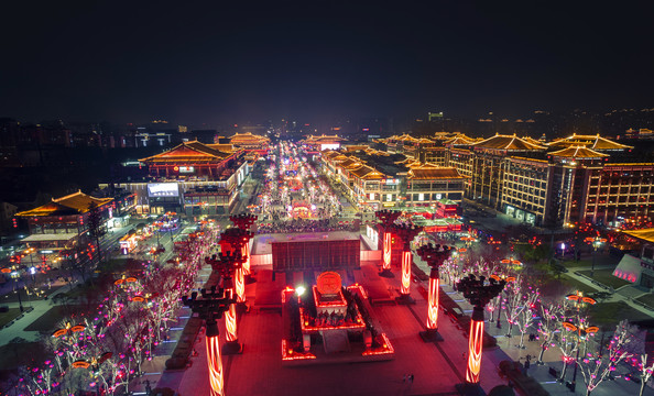 西安大唐不夜城春节花灯夜景