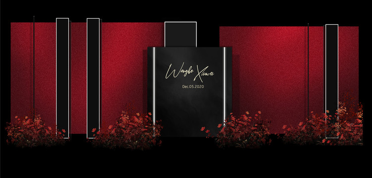 紅黑婚禮效果圖