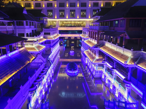 景洪告庄西双景酒店宾馆夜景