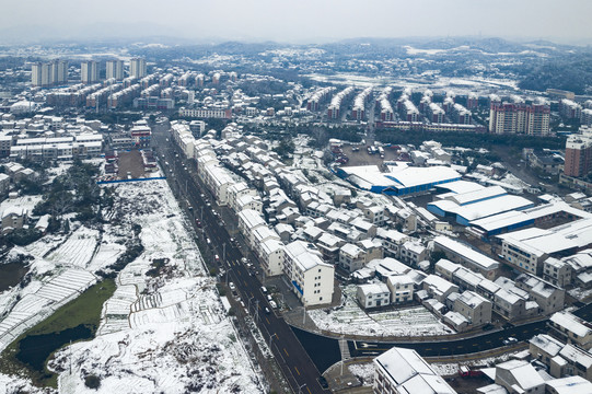 宜都市枝城镇雪景