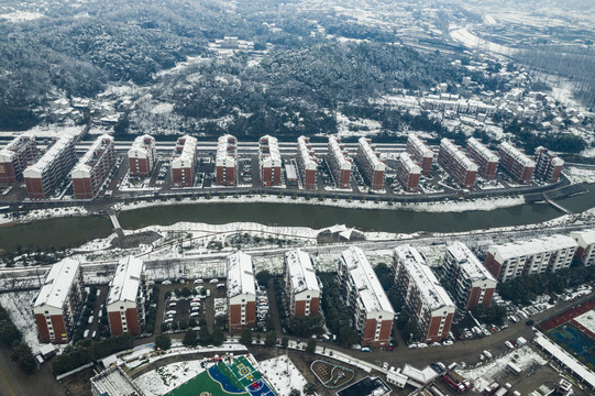 宜都市枝城镇雪景