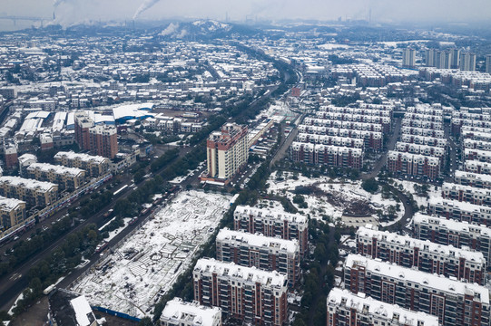 宜都市枝城镇雪景