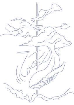 鯨魚線稿