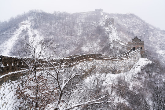 慕田峪长城景区雪景