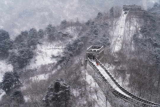 慕田峪长城景区雪景