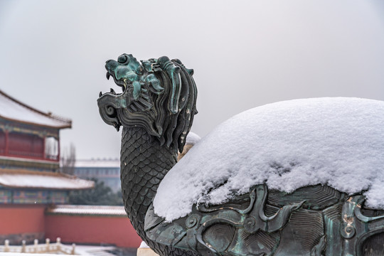 北京故宫的雪景