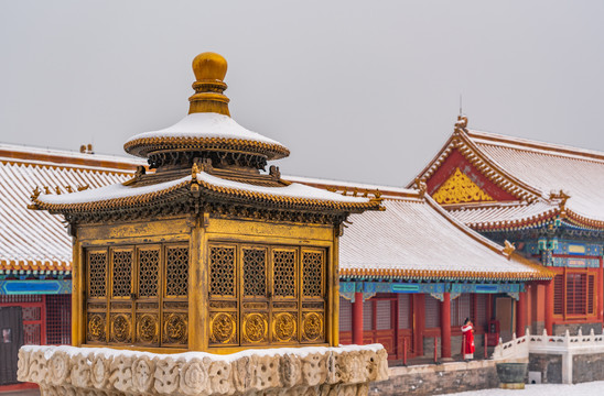 北京故宫的雪景