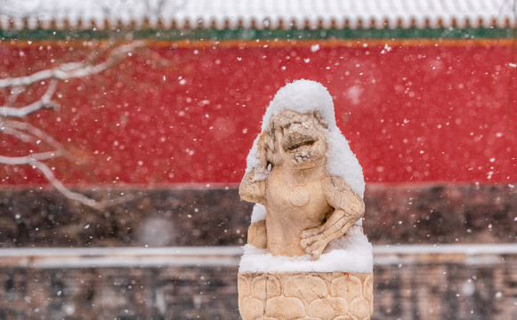 北京故宫的雪景