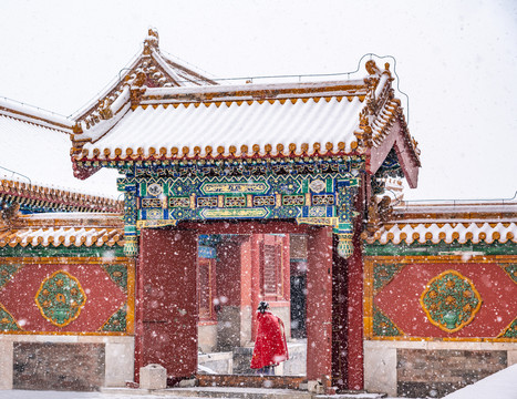 北京故宫的雪景