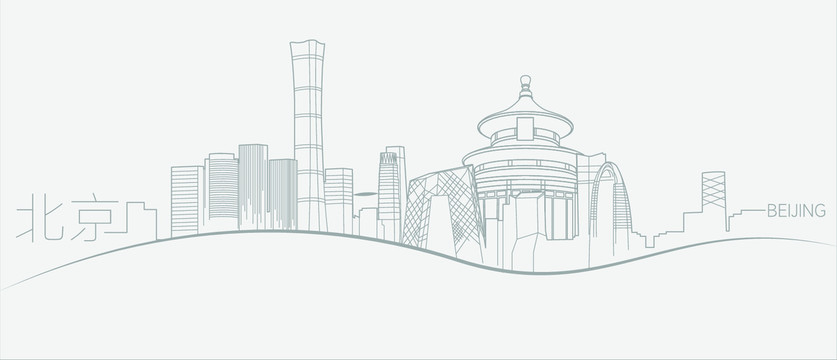 手繪北京地標(biāo)