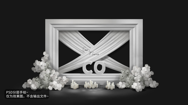 白色系韓式秀場(chǎng)風(fēng)婚禮效果圖
