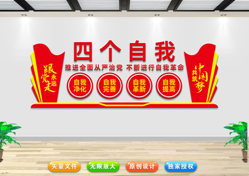 四個自我文化墻