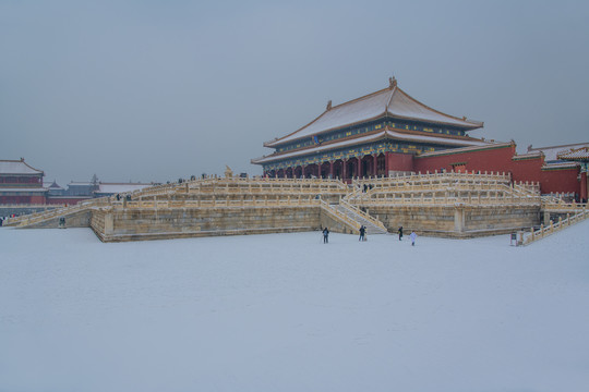 北京故宫太和殿雪景