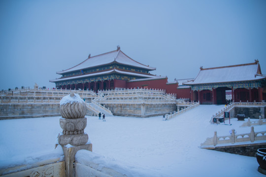北京故宫太和殿雪景