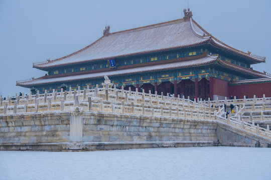 北京故宫太和殿雪景