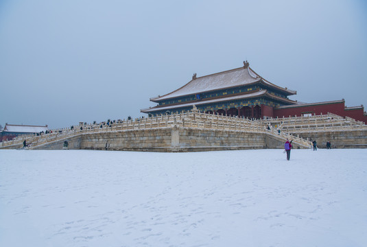 北京故宫太和殿雪景