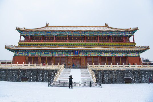 北京故宫体仁阁雪景