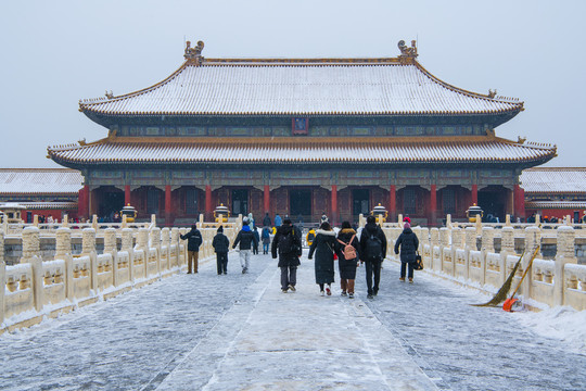 北京故宫乾清宫雪景