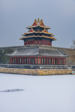 北京故宫角楼雪景