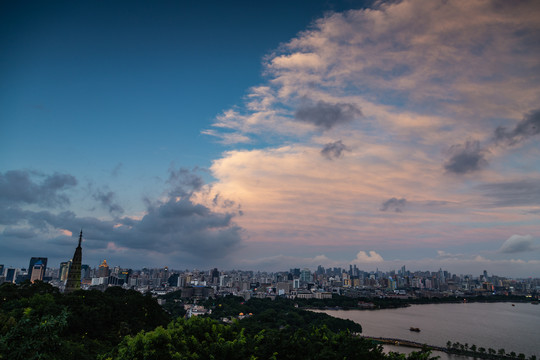 杭州西湖俯瞰