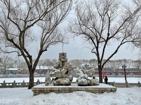 北海公园雪景