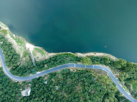 航拍户外森林盘山路