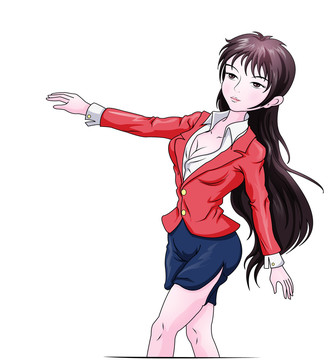 職場美女卡通插畫