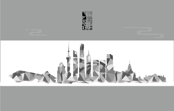 上海色塊剪影