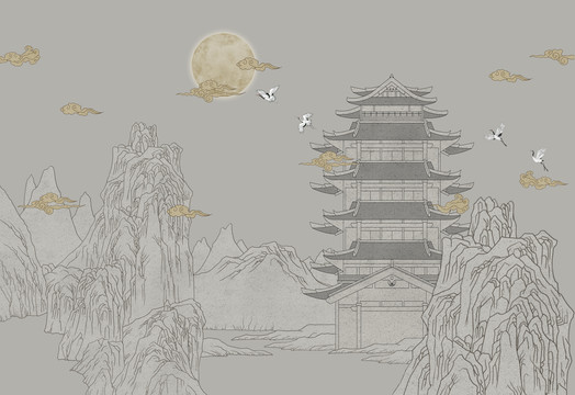 中式意境背景墻