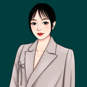手繪頭像卡通人物形象動漫女
