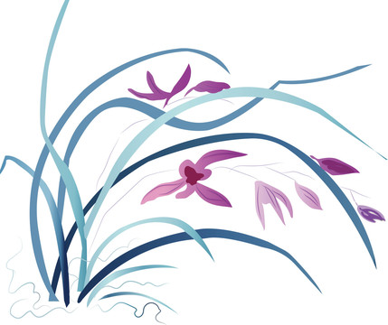 古風(fēng)蘭花水墨清雅