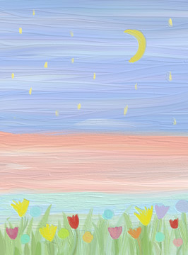 月亮花海