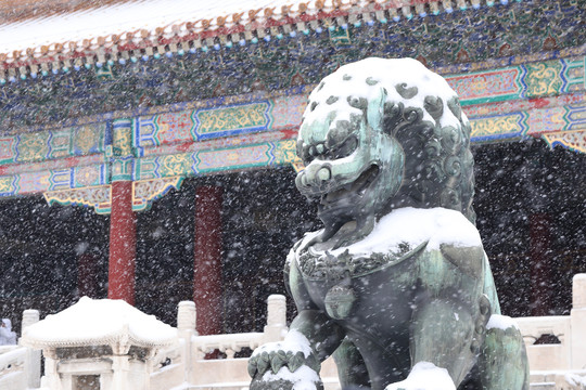 故宫太和门雪景