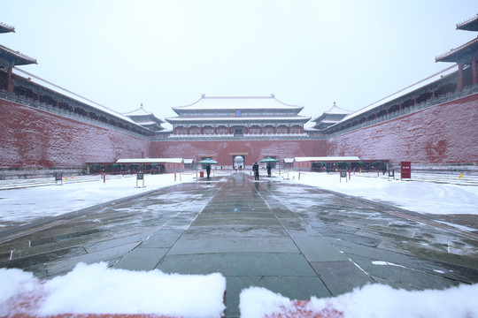 北京故宫午门雪景