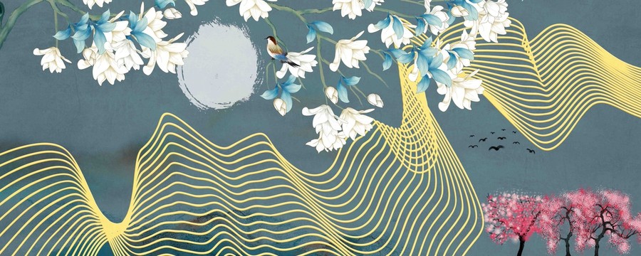 金線玉蘭花花鳥(niǎo)