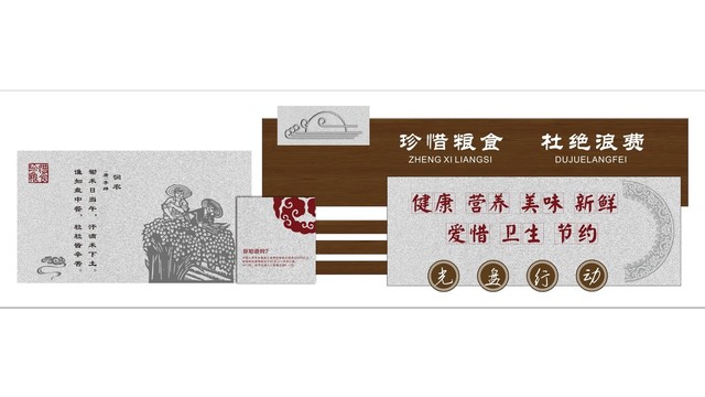 食堂珍惜糧食文化墻