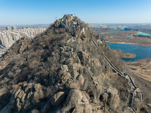 航拍济南华山