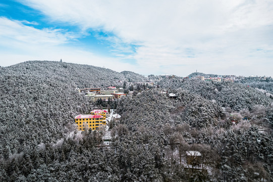 庐山雪景航拍