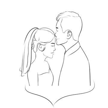 婚礼logo线稿黑烫金