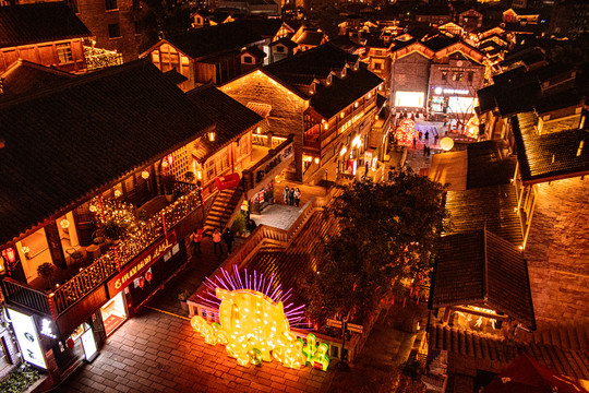 重庆十八梯风景区夜景