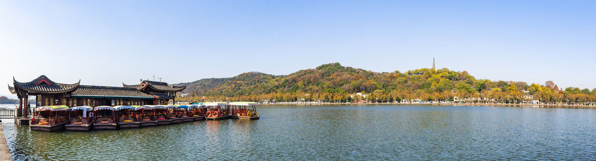 杭州西湖风景全景图