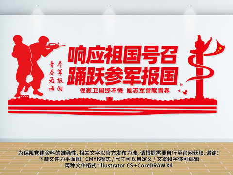 參軍文化墻展板