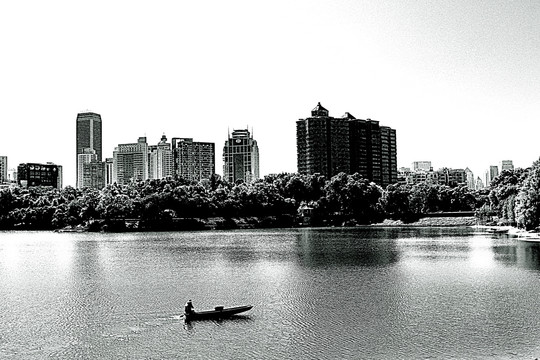 黑白城市风景