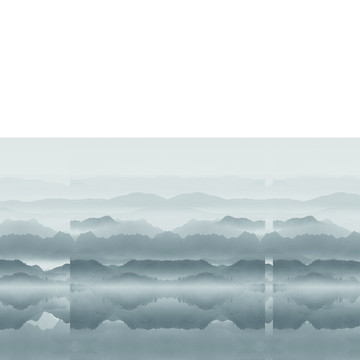 高清山水背景墻